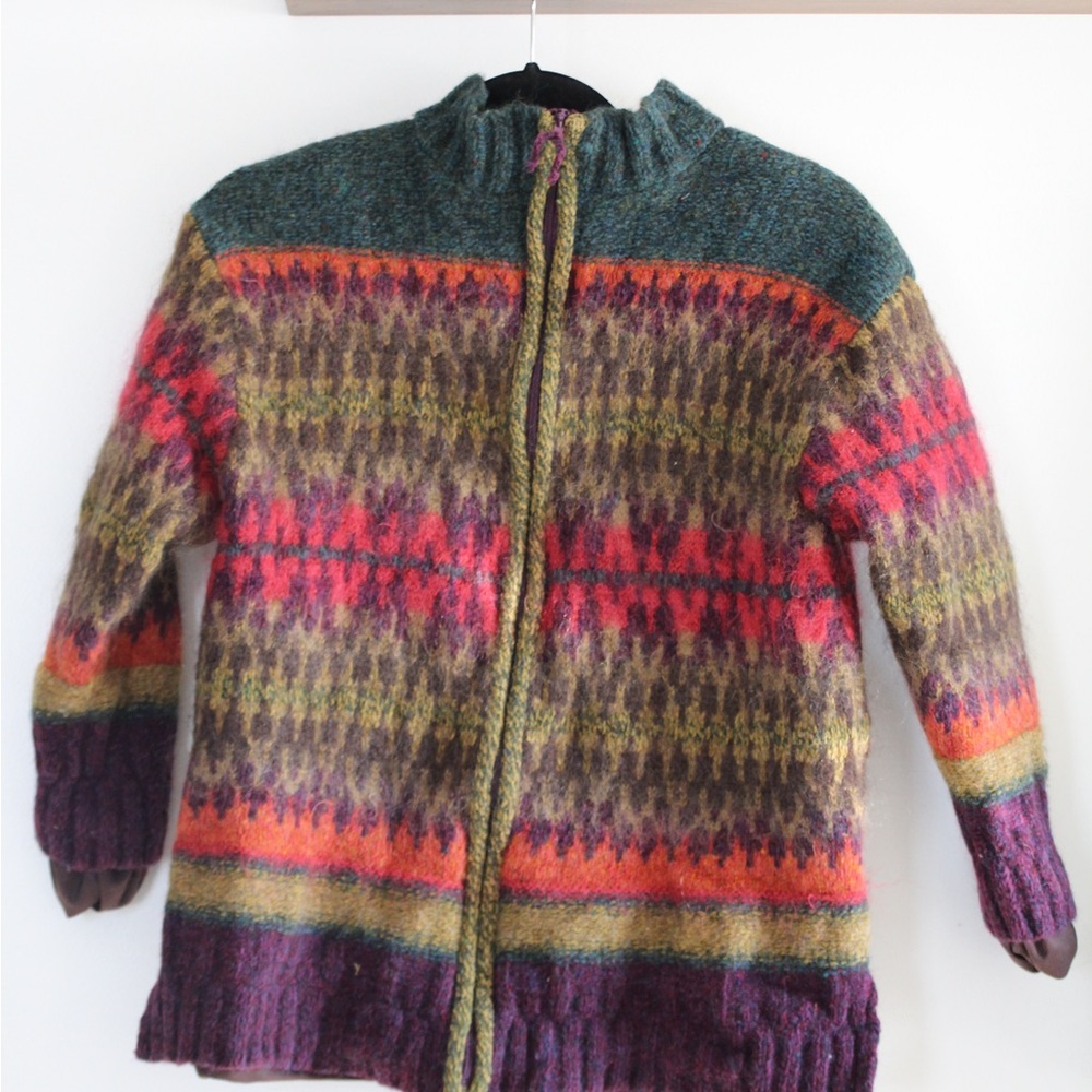 Colorful Patterned Knit Sweater